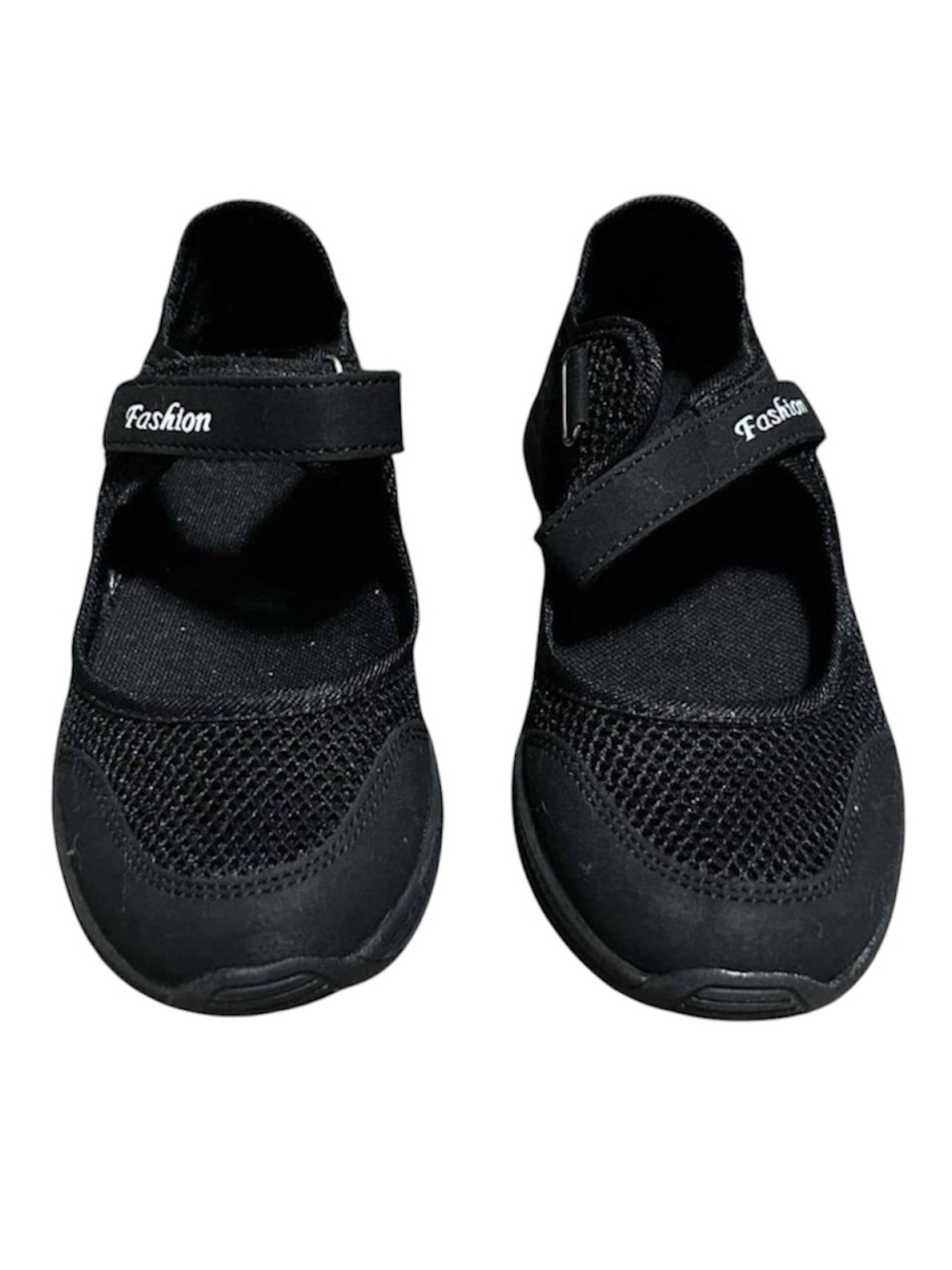 Black Mesh Lightweight Sporty Mary Jane Casual Shoes | Size 6 | Velcro Strap